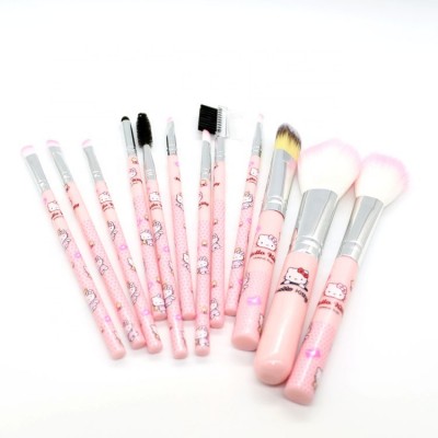 Wholesale Pink Brown Bear Professional Make Up Brush Custom Eyeshadow Brush Make Set Up Hello Kitty Cartoon Make Up Brush Set